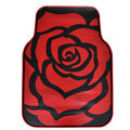 Classic Rose Flower Universal Automotive Carpet Car Floor Mats Rubber 5pcs Sets - Red
